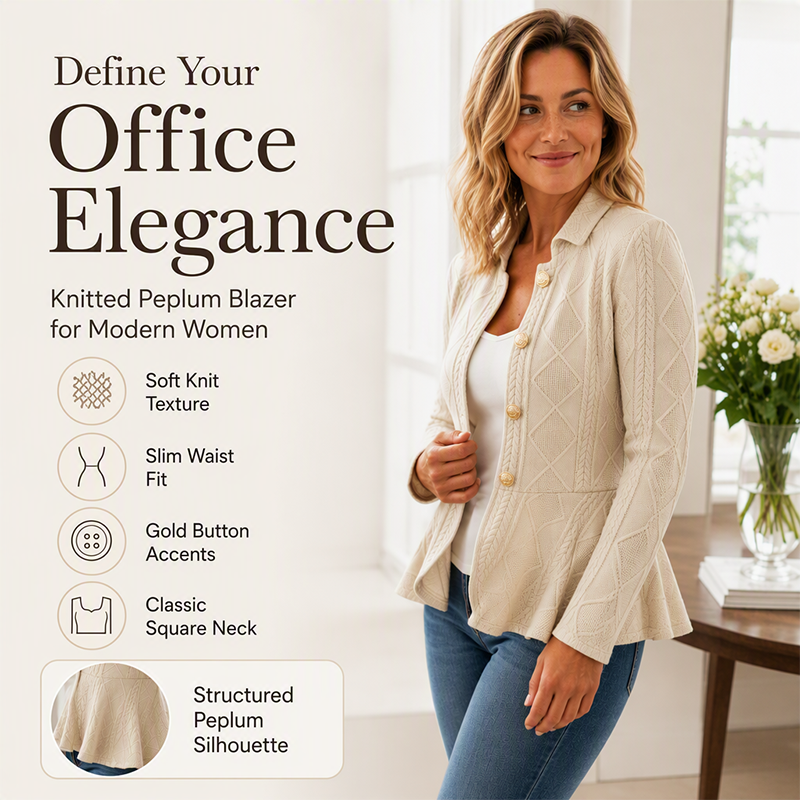 🔥 Today’s Special Offer – Elegant gathered peplum blazer for women ✨ feminine silhouette, peplum cut, elegant