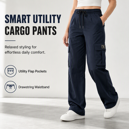 👖✨ Women’s Relaxed Fit Straight-Leg Cargo Trousers — Comfy Everyday Style with Utility Pockets