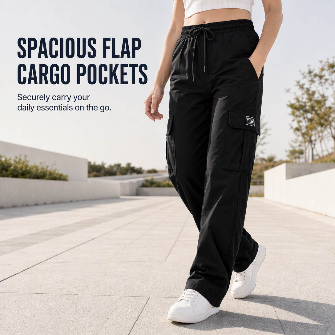 👖✨ Women’s Relaxed Fit Straight-Leg Cargo Trousers — Comfy Everyday Style with Utility Pockets