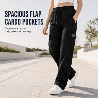👖✨ Women’s Relaxed Fit Straight-Leg Cargo Trousers — Comfy Everyday Style with Utility Pockets
