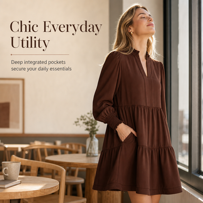 💖50% off!💖✨Women's V-Neck Tiered Ruffle Mini Dress – Flirty, Flattering, Effortless Summer Style