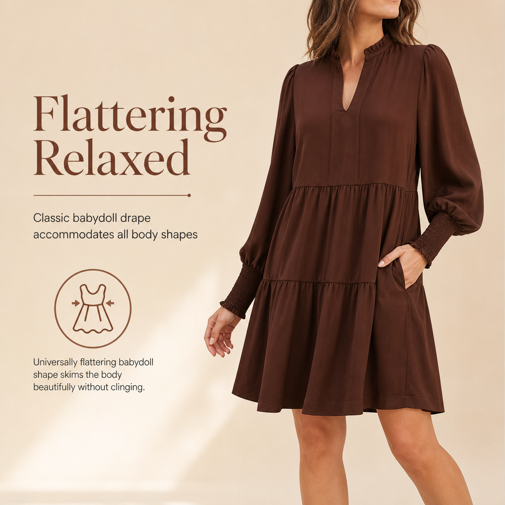 💖50% off!💖✨Women's V-Neck Tiered Ruffle Mini Dress – Flirty, Flattering, Effortless Summer Style