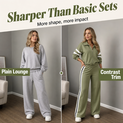 Women's Casual Sweatshirt and Wide-Leg Pants Set