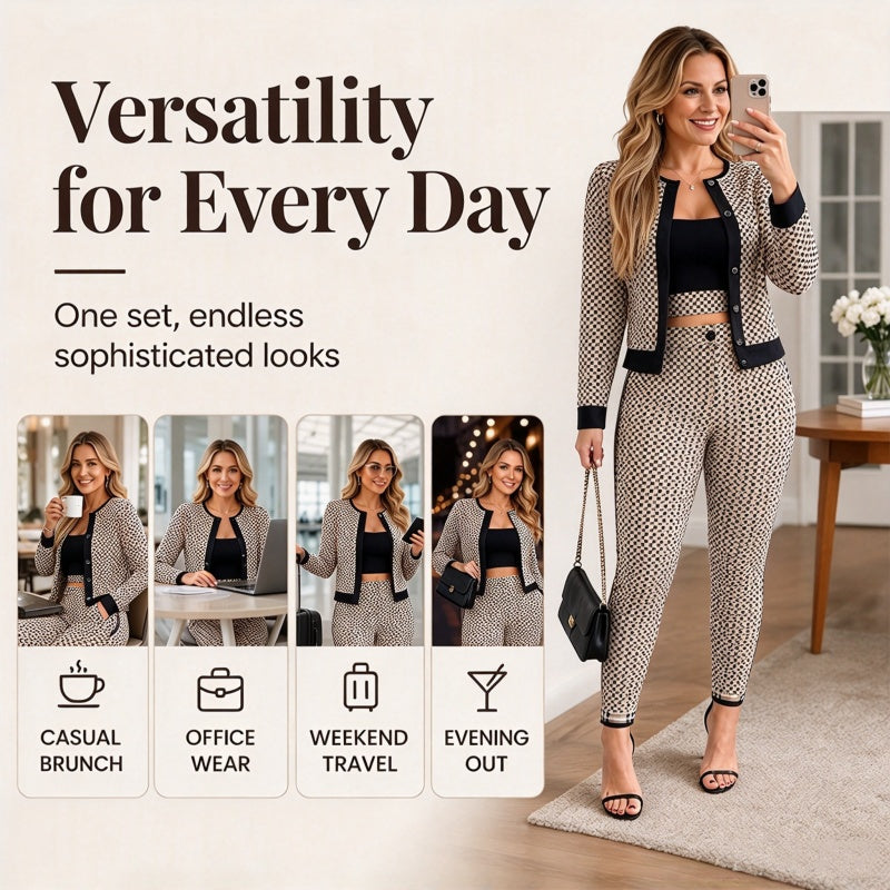 🌸Hot Sale 50% OFF💖Women's Cardigan Tube Top & Pants 3-Piece Set