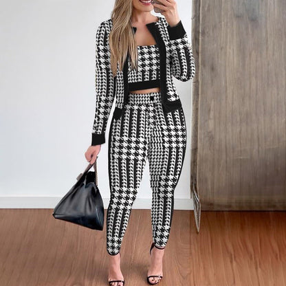 🌸Hot Sale 50% OFF💖Women's Cardigan Tube Top & Pants 3-Piece Set