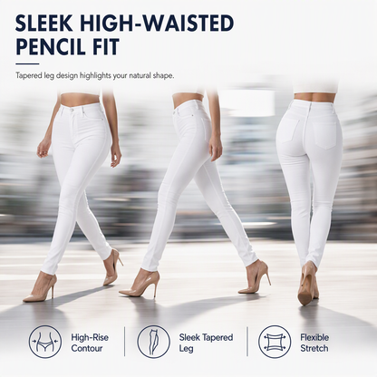 Women's High Waisted Slim Fit Pencil Pants