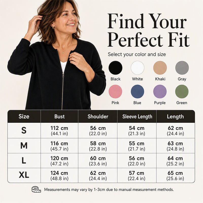 Women's Casual Zip-Up Knit Jacket