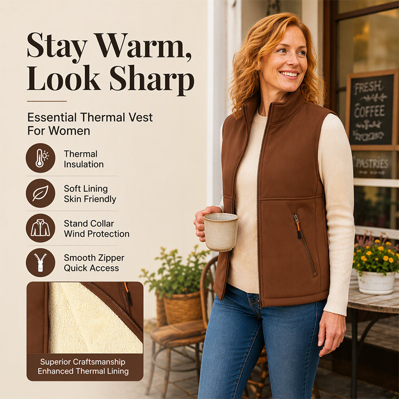 Women's Winter Thermal Stand Collar Vest