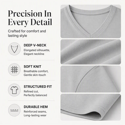 Women's Casual V-Neck Long Sleeve Top