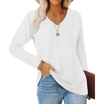 Women's Casual V-Neck Long Sleeve Top