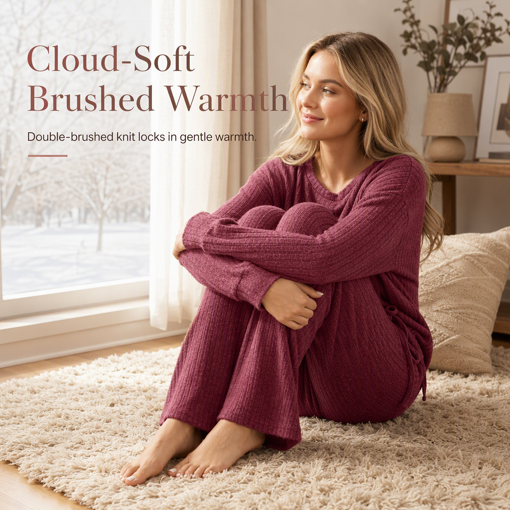 Women's Casual Knit Loungewear Set