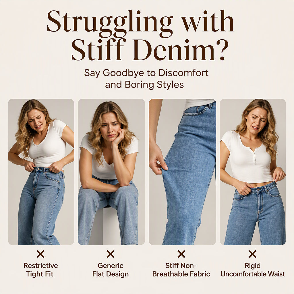 Women's High Waist Wide Leg Denim Pants