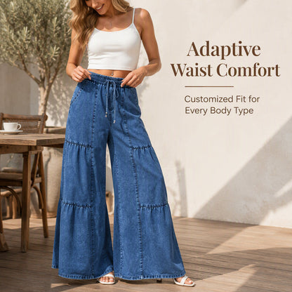 Women's High Waist Wide Leg Denim Pants