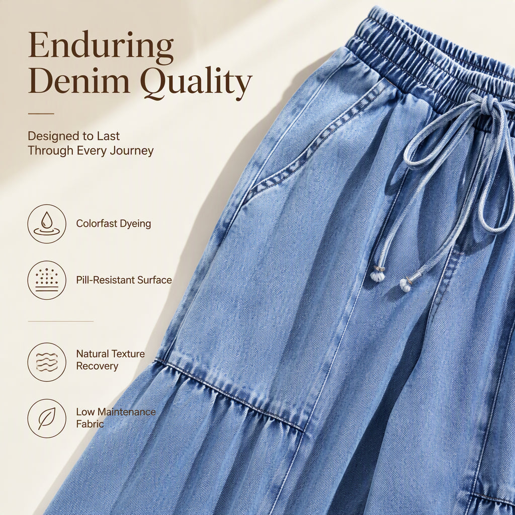 Women's High Waist Wide Leg Denim Pants