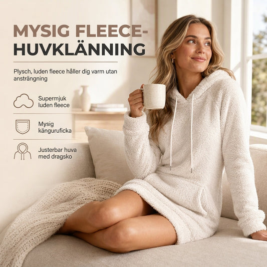 🧥 Cozy women's fleece dress with a hood – ultra-soft and warm, featuring a drawstring and pockets; perfect for cold days✨