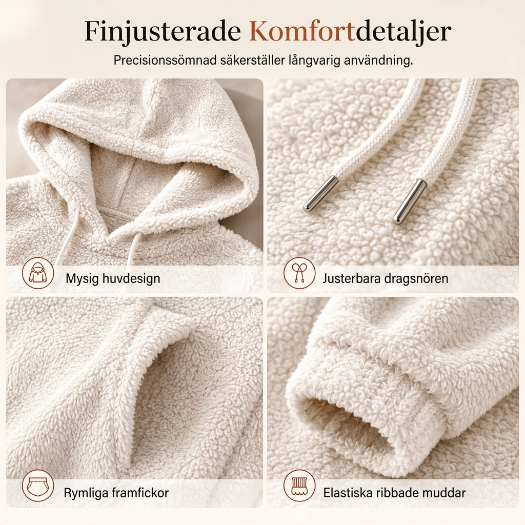 🧥 Cozy women's fleece dress with a hood – ultra-soft and warm, featuring a drawstring and pockets; perfect for cold days✨