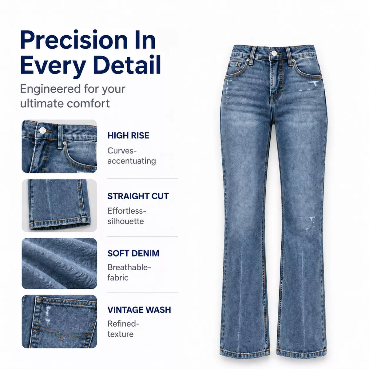 Finally, Jeans That Don't Make You Choose Between Style and Comfort — Women's Stretchy High-Waisted Jeans with a Flattering Rise and Easy Everyday Appeal