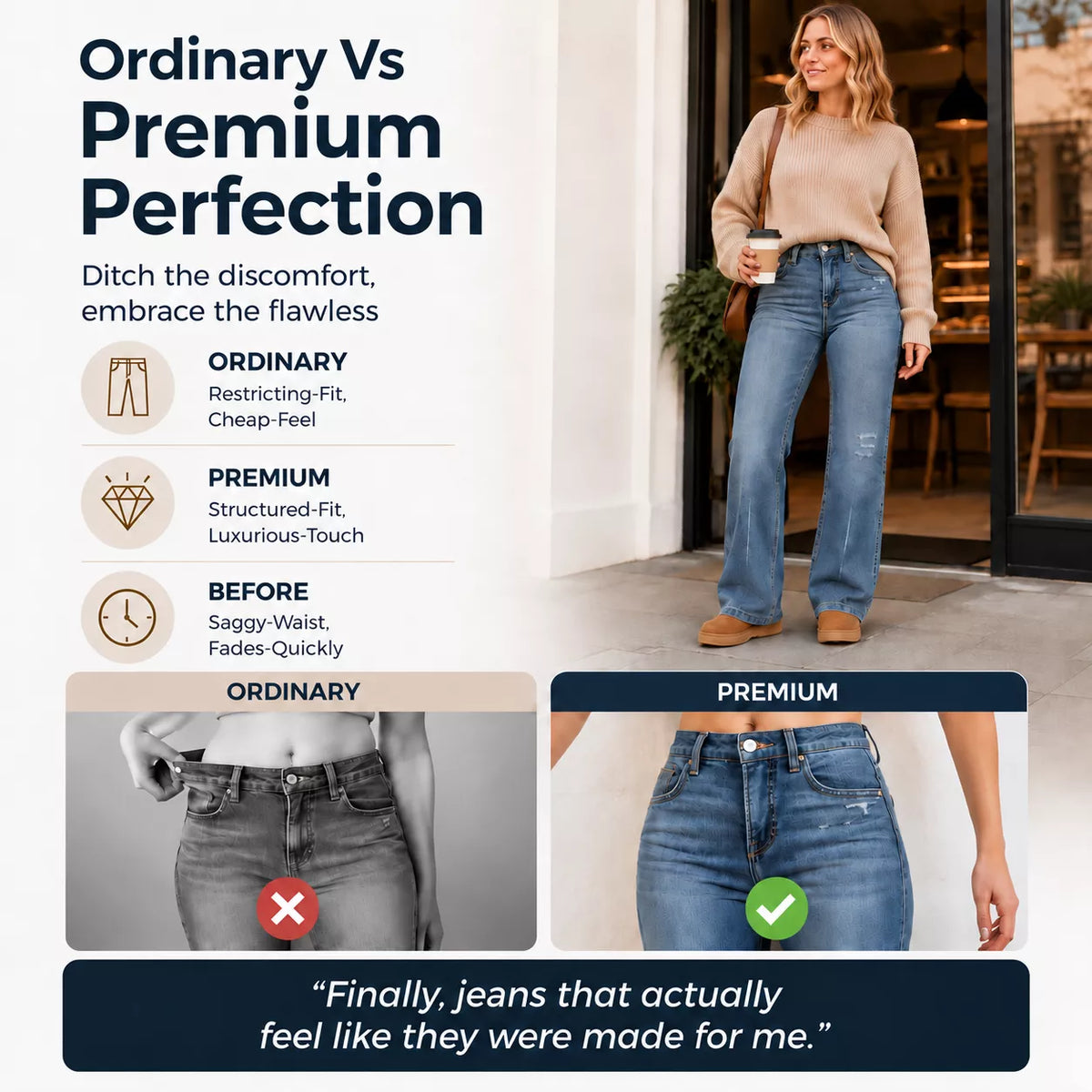 Finally, Jeans That Don't Make You Choose Between Style and Comfort — Women's Stretchy High-Waisted Jeans with a Flattering Rise and Easy Everyday Appeal