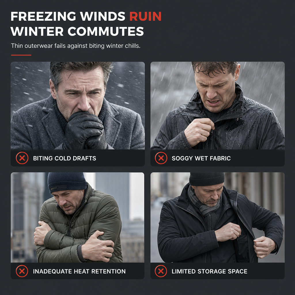 🖤 ❄️ Men's Mid-Length Winter Padded Thickened Business Casual Cotton Coat for Middle-Aged Men