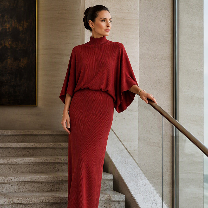 🌸Hot Sale 50% OFF💖Women's Batwing Sleeve Top & Maxi Skirt Set