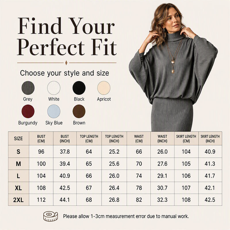 🌸Hot Sale 50% OFF💖Women's Batwing Sleeve Top & Maxi Skirt Set