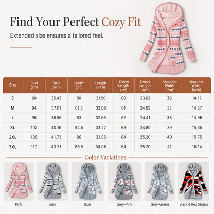 Women's Mid-Length Hooded Knit with Cotton Lining