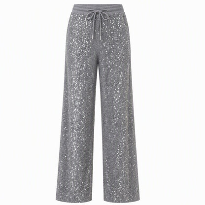 Women's Sparkling Sequin Wide-Leg Pants