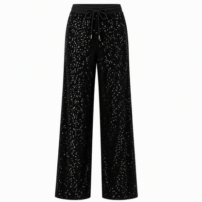 Women's Sparkling Sequin Wide-Leg Pants