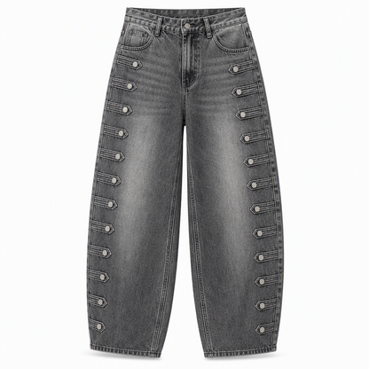 Women's Retro High Waisted Curved Leg Jeans