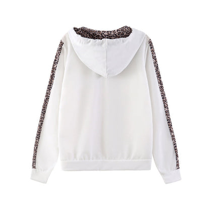 ✨Women's Leopard Print Long Sleeve Zipper Sweatshirt and Pants Set