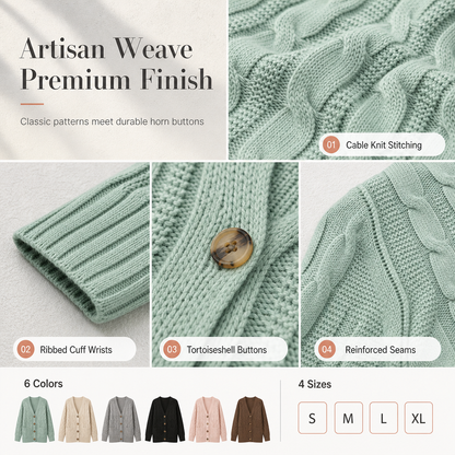 🌸Women's Long Single Breasted Knitted Cardigan Sweater Casual Outerwear Coat for Autumn and Winter