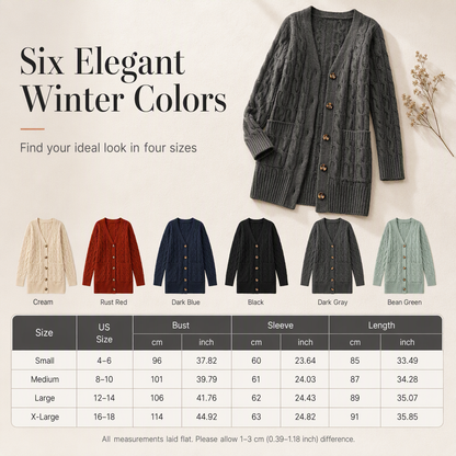 🌸Women's Long Single Breasted Knitted Cardigan Sweater Casual Outerwear Coat for Autumn and Winter
