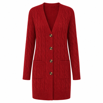 🌸Women's Long Single Breasted Knitted Cardigan Sweater Casual Outerwear Coat for Autumn and Winter