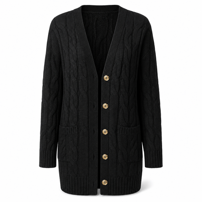 🌸Women's Long Single Breasted Knitted Cardigan Sweater Casual Outerwear Coat for Autumn and Winter
