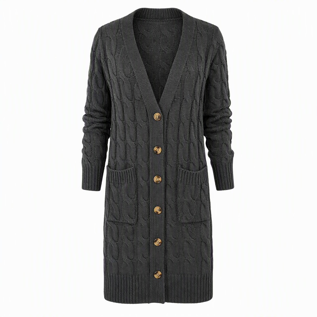 🌸Women's Long Single Breasted Knitted Cardigan Sweater Casual Outerwear Coat for Autumn and Winter