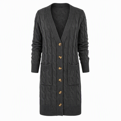 🌸Women's Long Single Breasted Knitted Cardigan Sweater Casual Outerwear Coat for Autumn and Winter