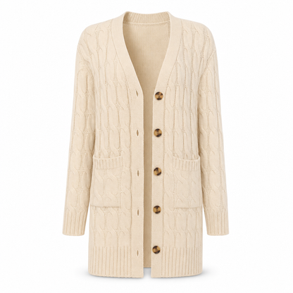 🌸Women's Long Single Breasted Knitted Cardigan Sweater Casual Outerwear Coat for Autumn and Winter