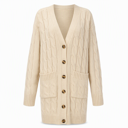 🌸Women's Long Single Breasted Knitted Cardigan Sweater Casual Outerwear Coat for Autumn and Winter