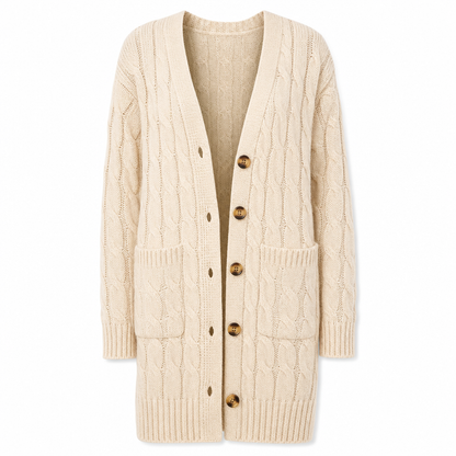 🌸Women's Long Single Breasted Knitted Cardigan Sweater Casual Outerwear Coat for Autumn and Winter
