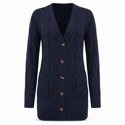 🌸Women's Long Single Breasted Knitted Cardigan Sweater Casual Outerwear Coat for Autumn and Winter