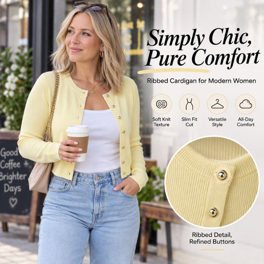 Women's Button-Down Long Sleeve Knit Cardigan