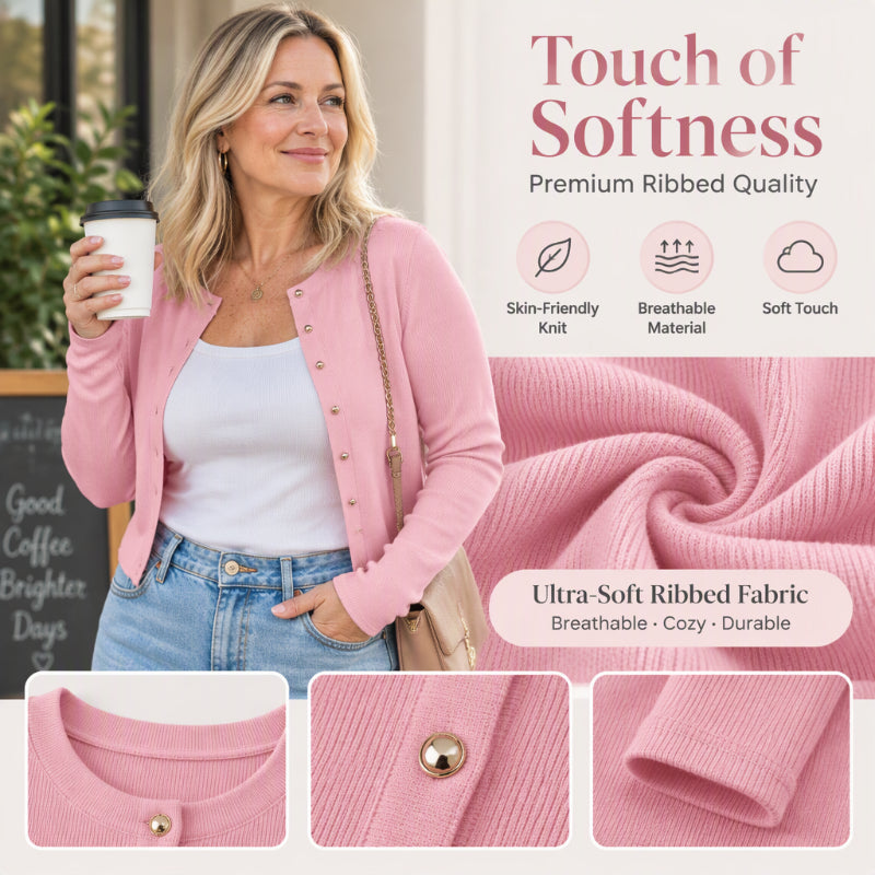 Women's Button-Down Long Sleeve Knit Cardigan