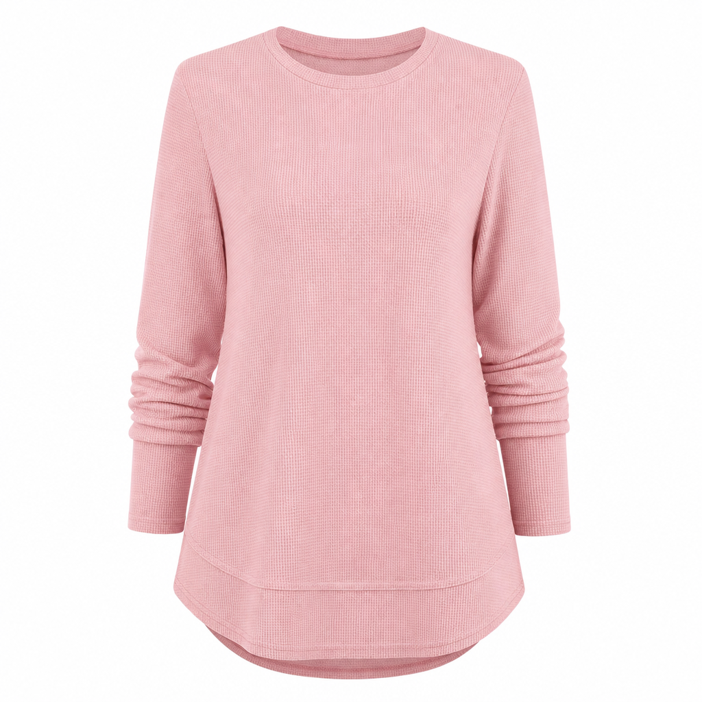 Women's Casual Loose Waffle Knit Top