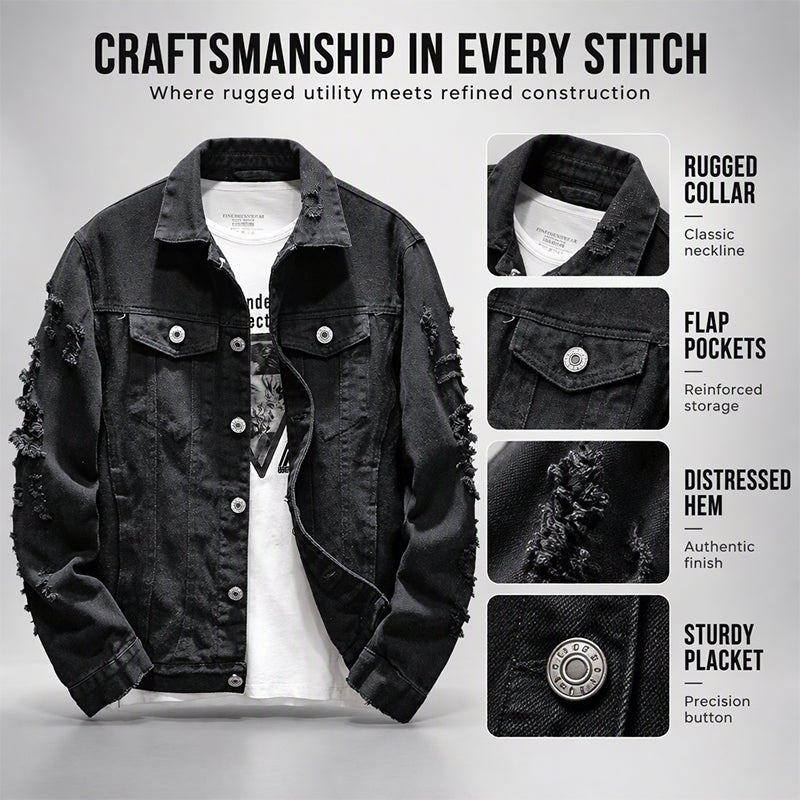 Men's Chic Versatile Distressed Denim Jacket
