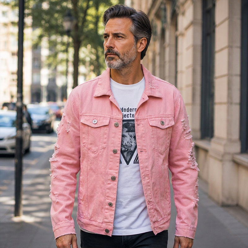 Men's Chic Versatile Distressed Denim Jacket