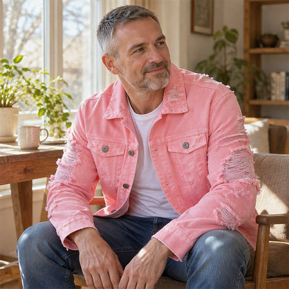 Men's Chic Versatile Distressed Denim Jacket