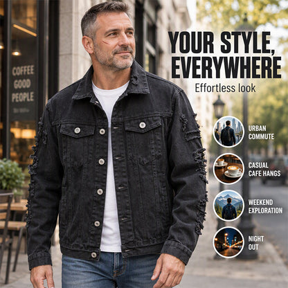 Men's Chic Versatile Distressed Denim Jacket
