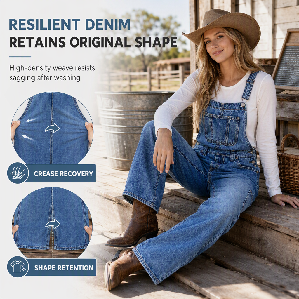 💖50% off!💖 👖Women's Stretchy Denim Overalls Wide Leg Jumpsuit with Adjustable Straps
