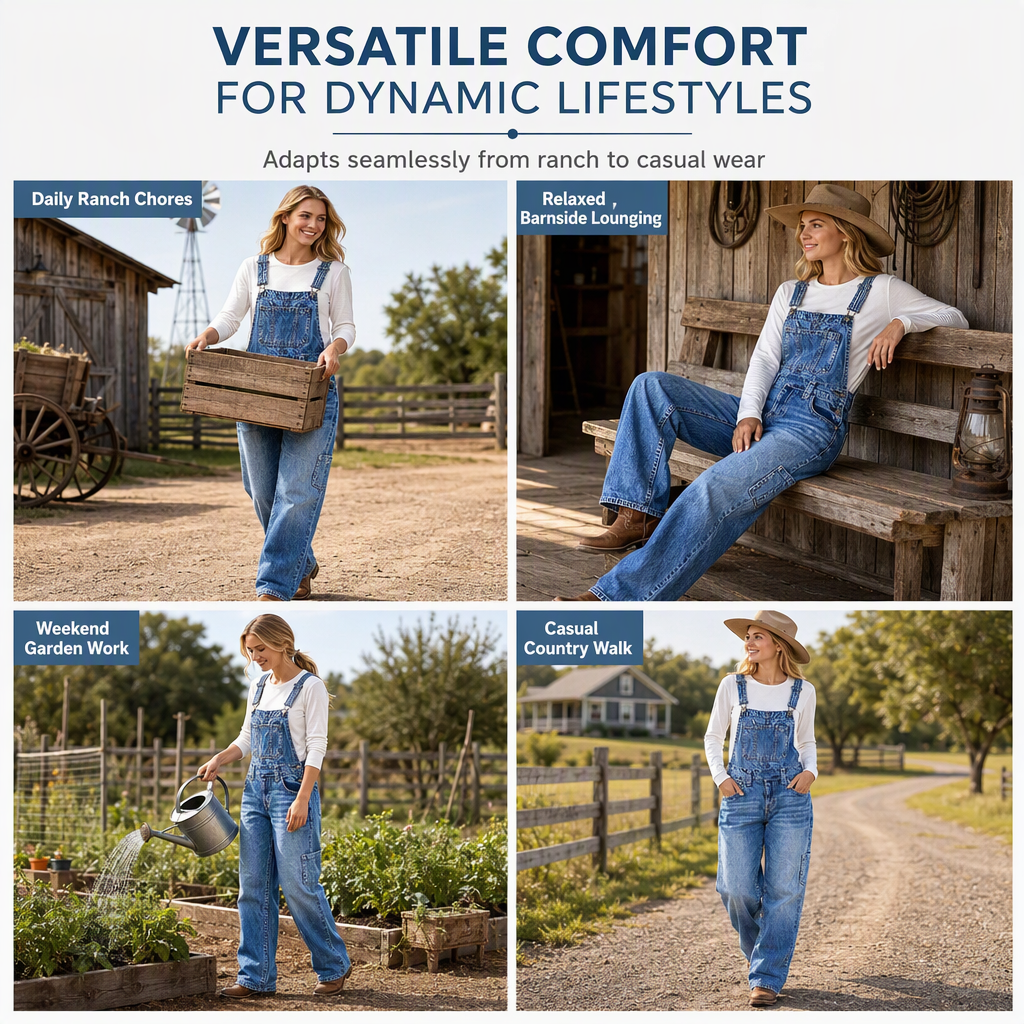 💖50% off!💖 👖Women's Stretchy Denim Overalls Wide Leg Jumpsuit with Adjustable Straps