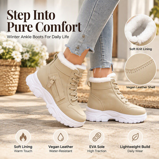 Women's Winter Warm Plush-Lined Ankle Boots